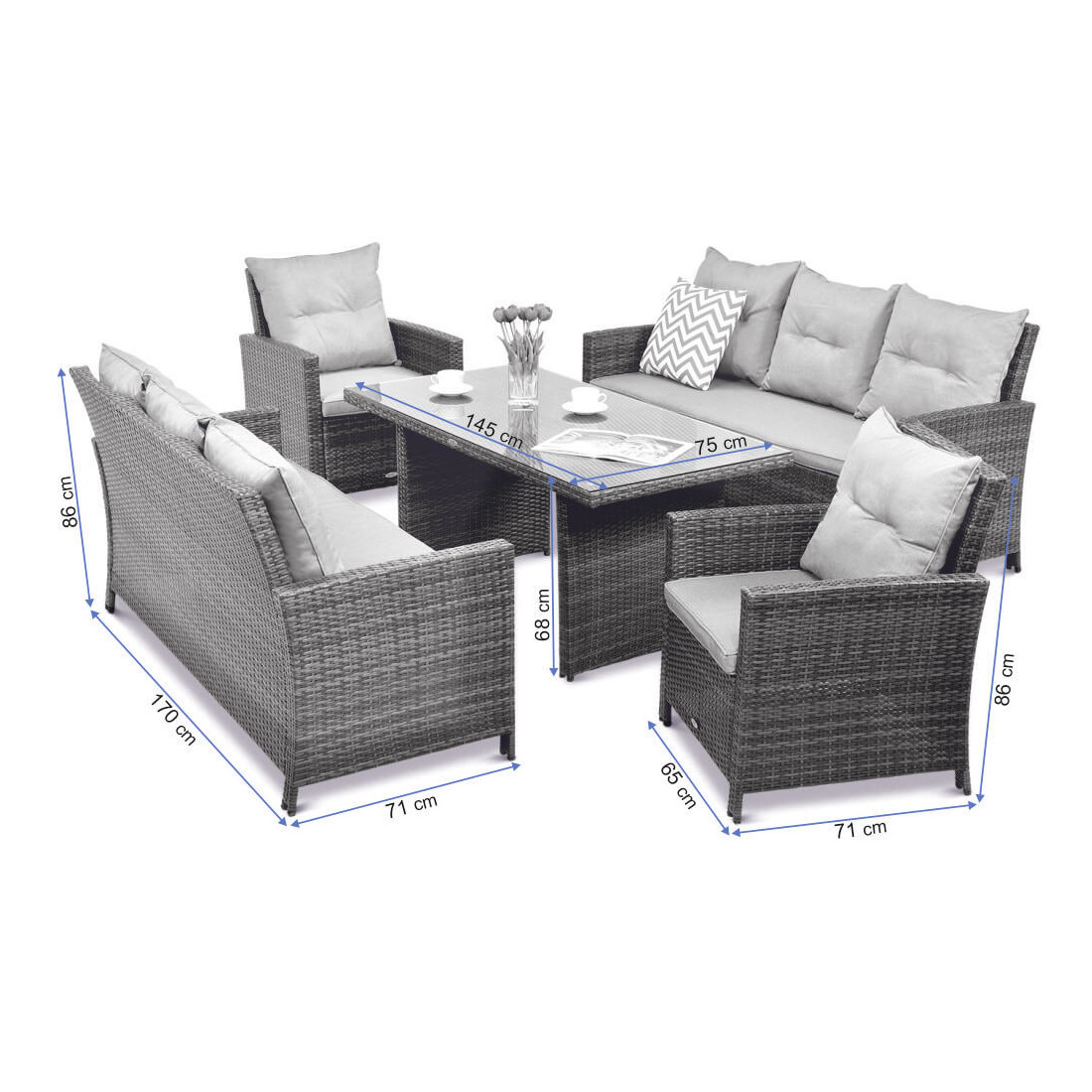 IBIZA FAMILY GREY SET