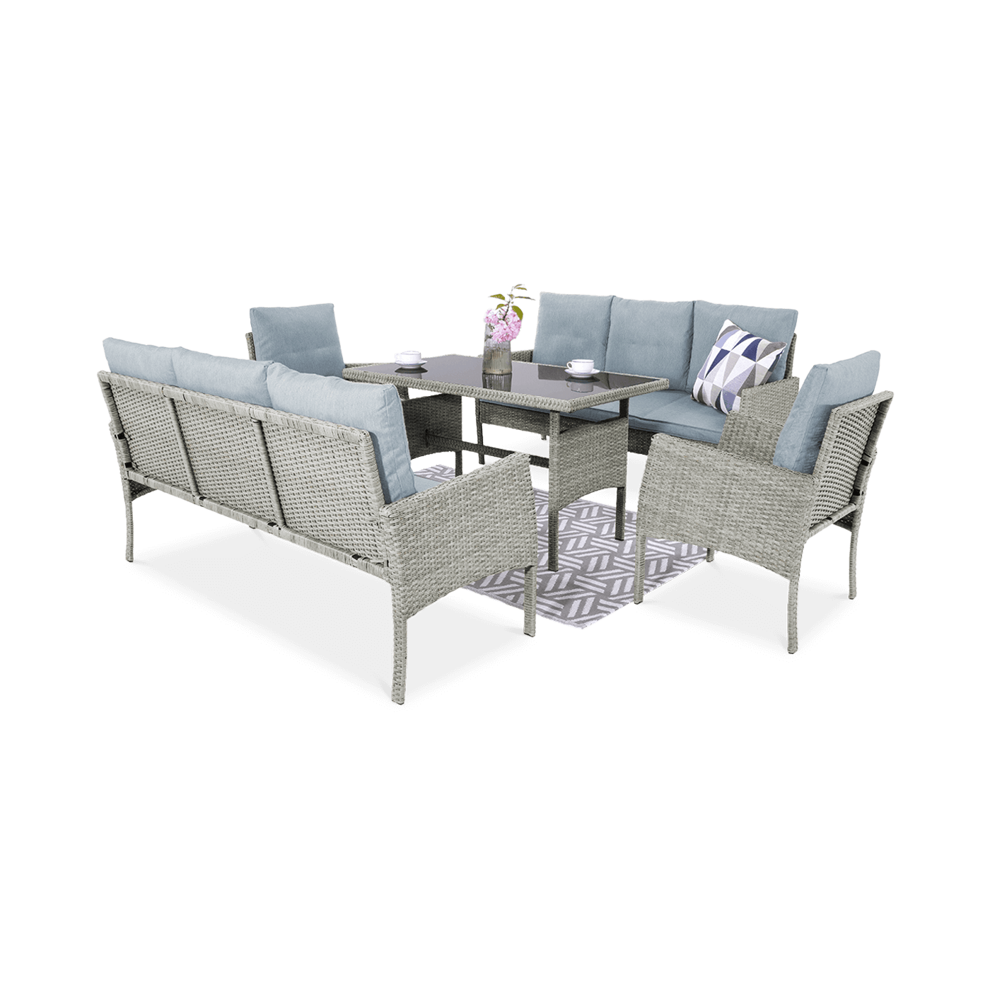 Zestaw ogrodowy technorattan CORTINA FAMILY Dolphin Grey