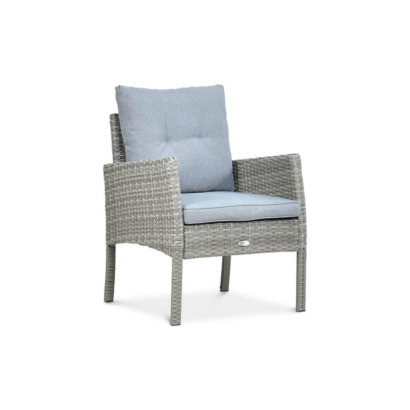 Szary fotel Cortina Family z poduszkami