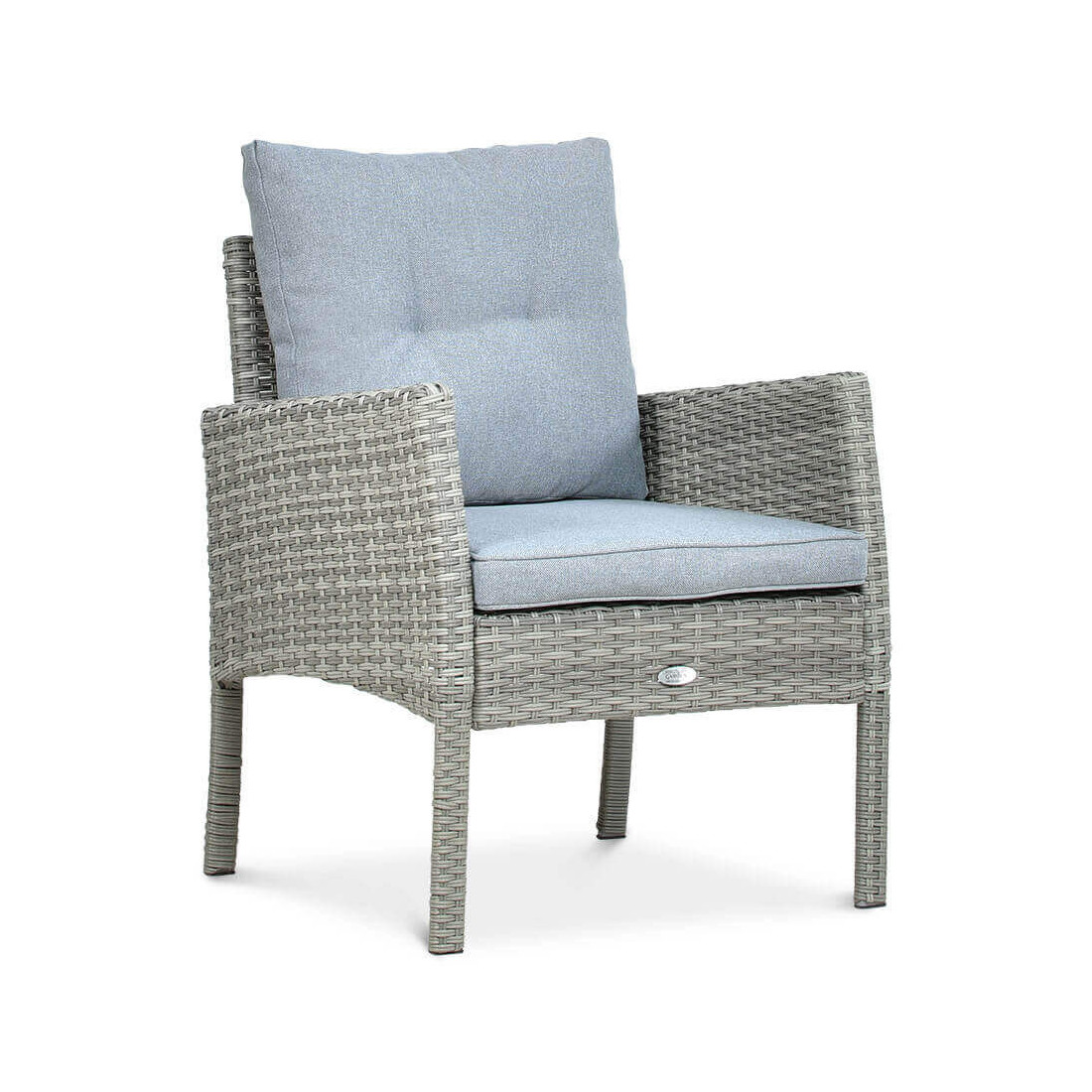 Szary fotel Cortina Family z poduszkami