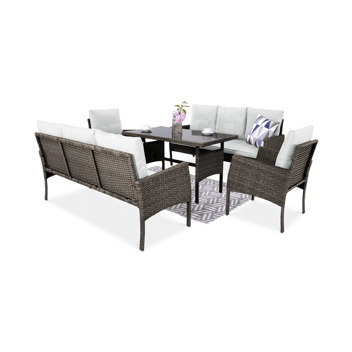 Komplet z technorattanu CORTINA FAMILY Brown