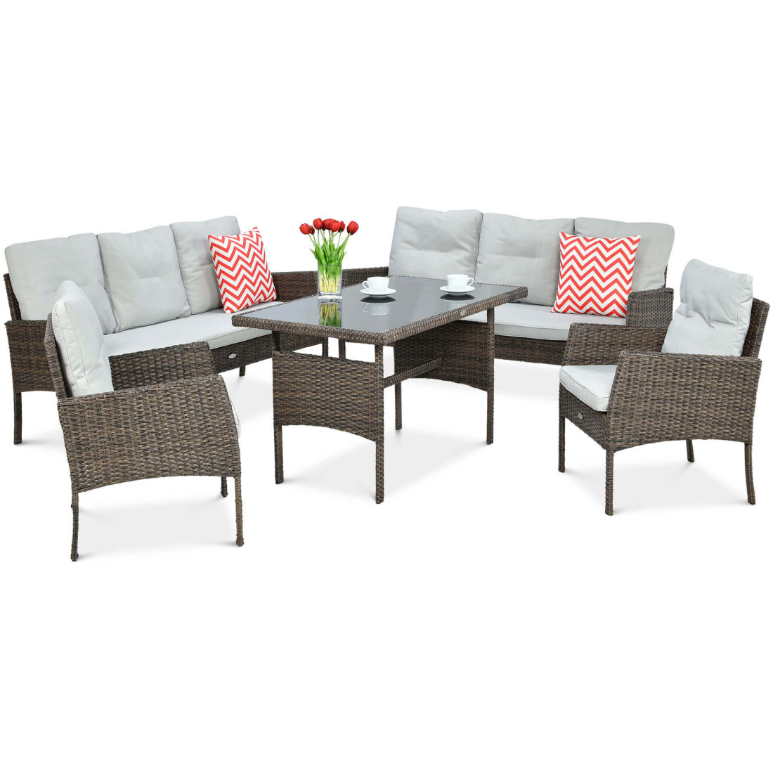 Technorattanowe meble CORTINA FAMILY Brown