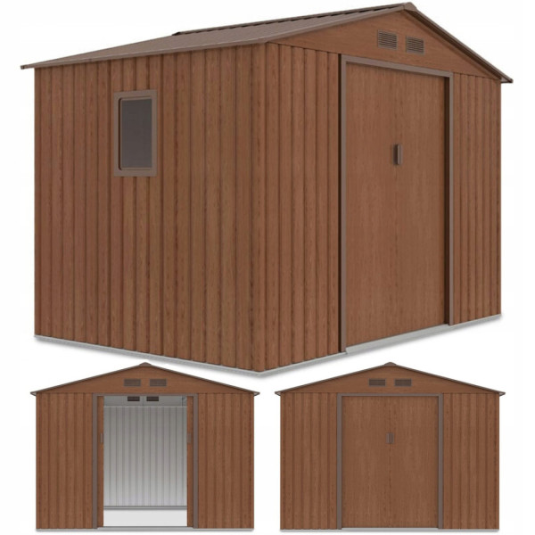 Rycina z widokiem na domek narzędziowy HUDSON z różnych perspektyw 