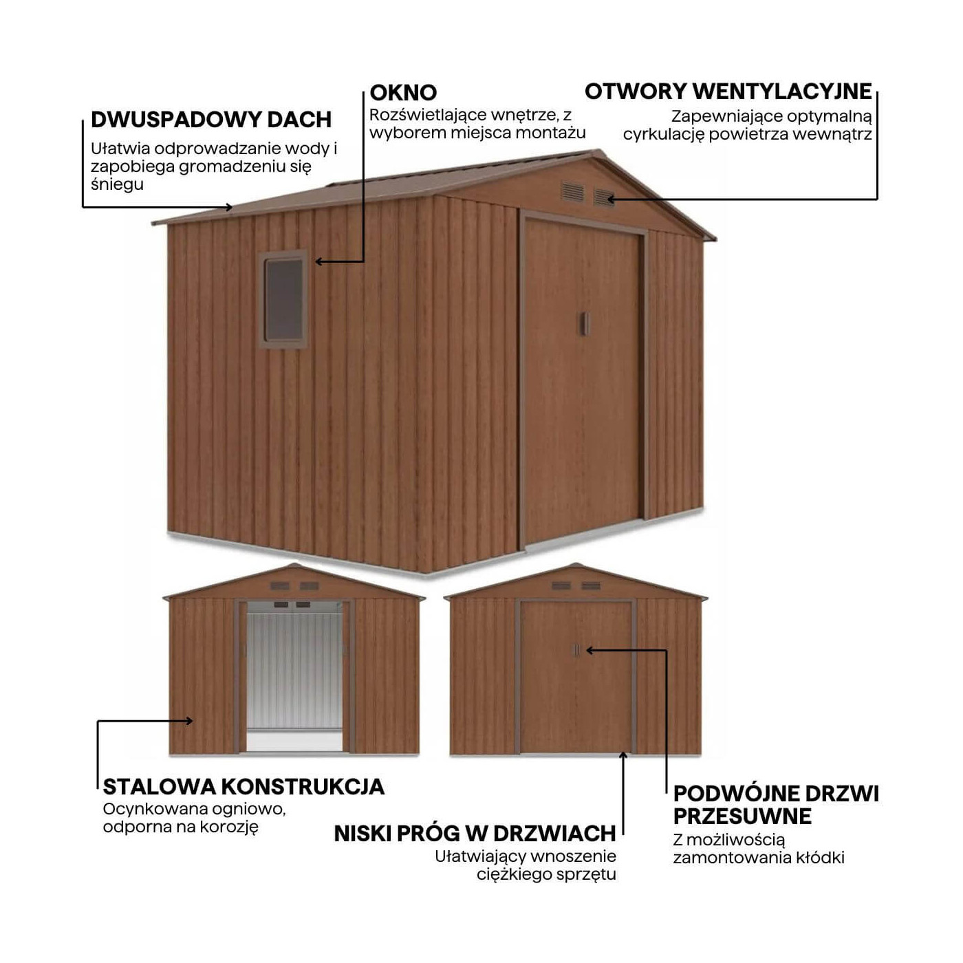HUDSON 9x6 DOMEK METALOWY WALNUT