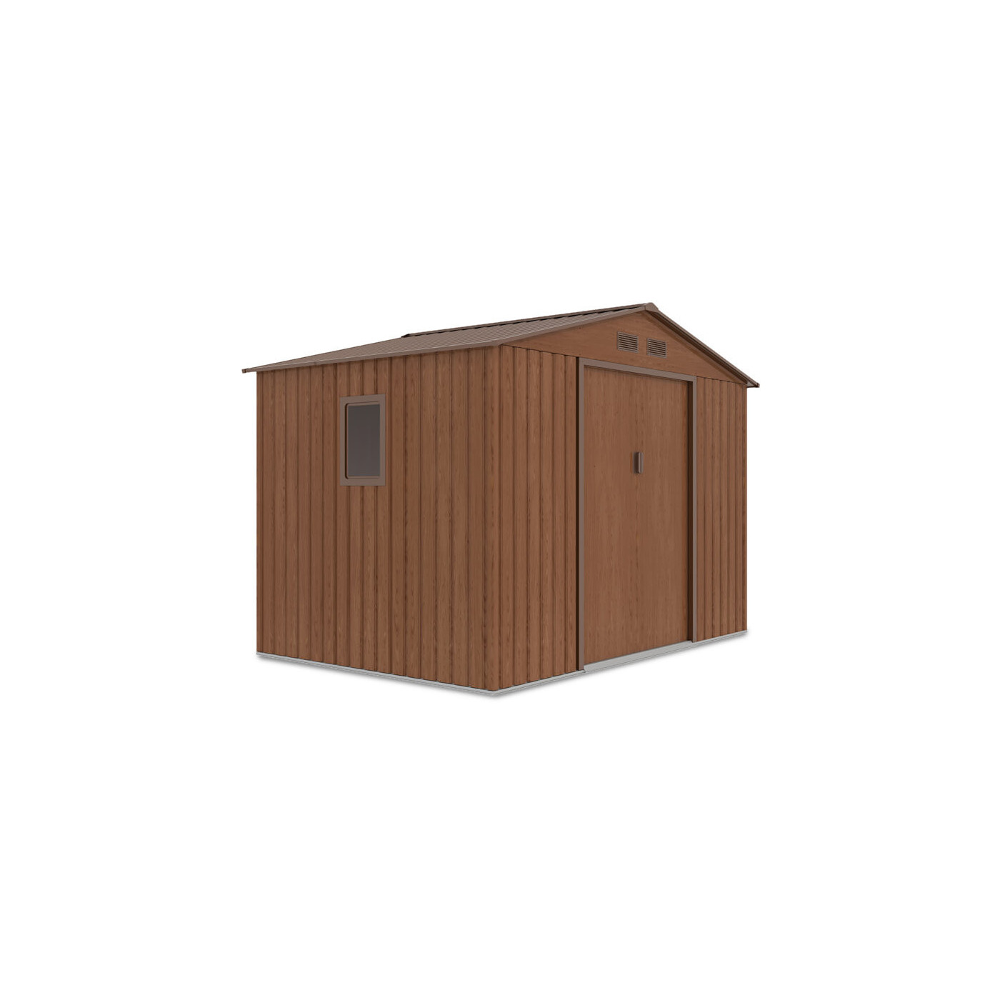 Widok na boczną ścianę z oknem domku na narzędzia Hudson 277x191cm - Hardmaister