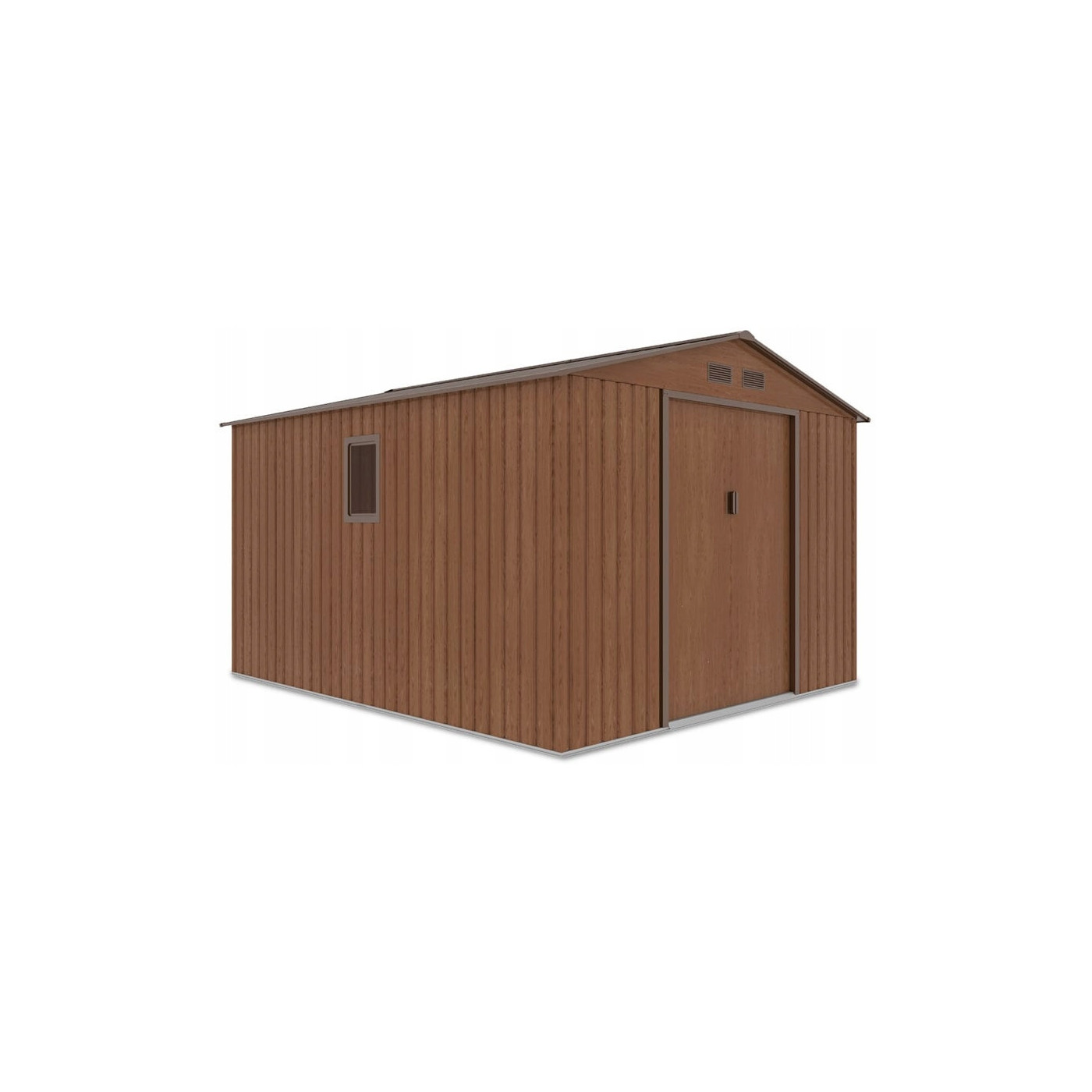 Domek narzędziowy HUDSON 277x319cm Walnut na białym tle