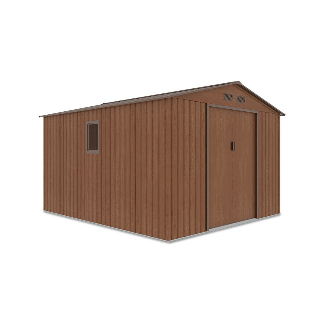 Widok na bok domku narzędziowego HUDSON 277x319cm Walnut