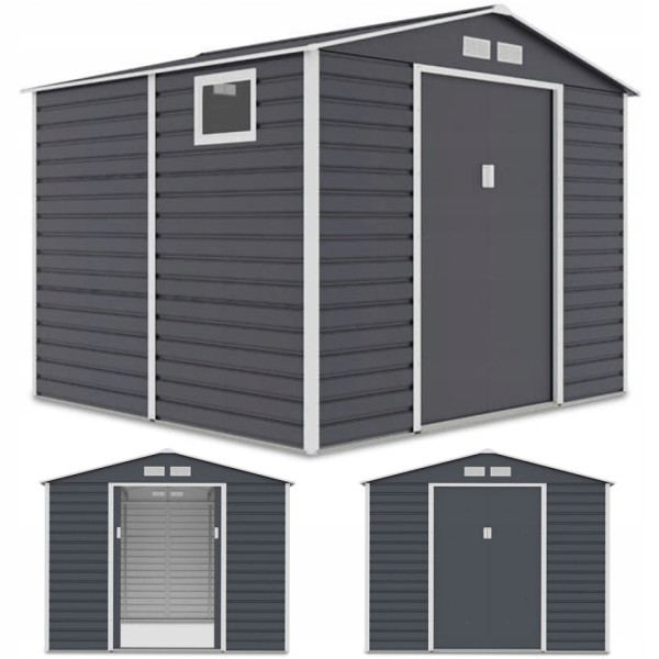 Domek na narzędzia MONTREAL 277x259cm Cold Grey - Hardmaister ujęcie z każdej strony