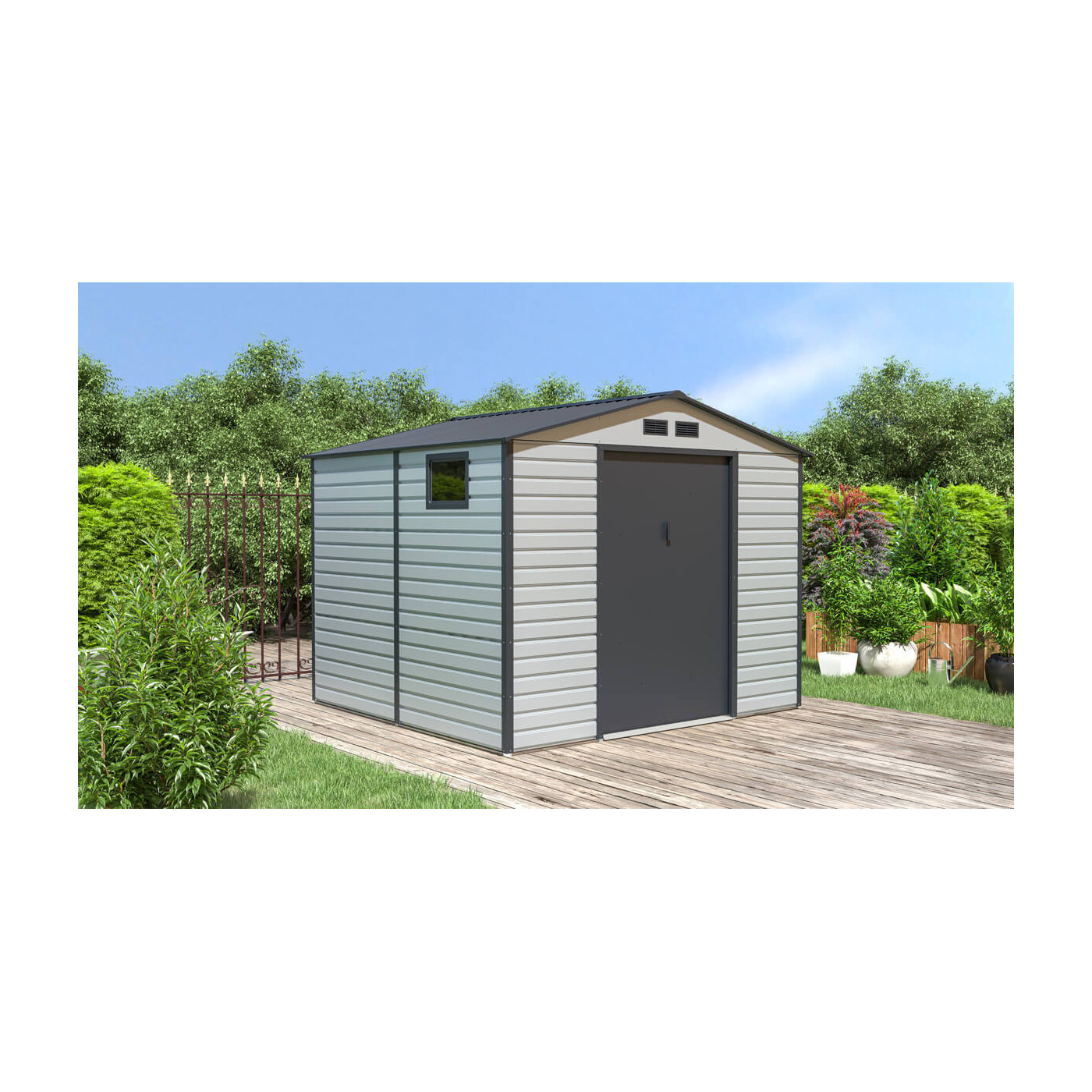 Aranżacja w ogrodzie domku na narzędzia MONTREAL 277x259cm