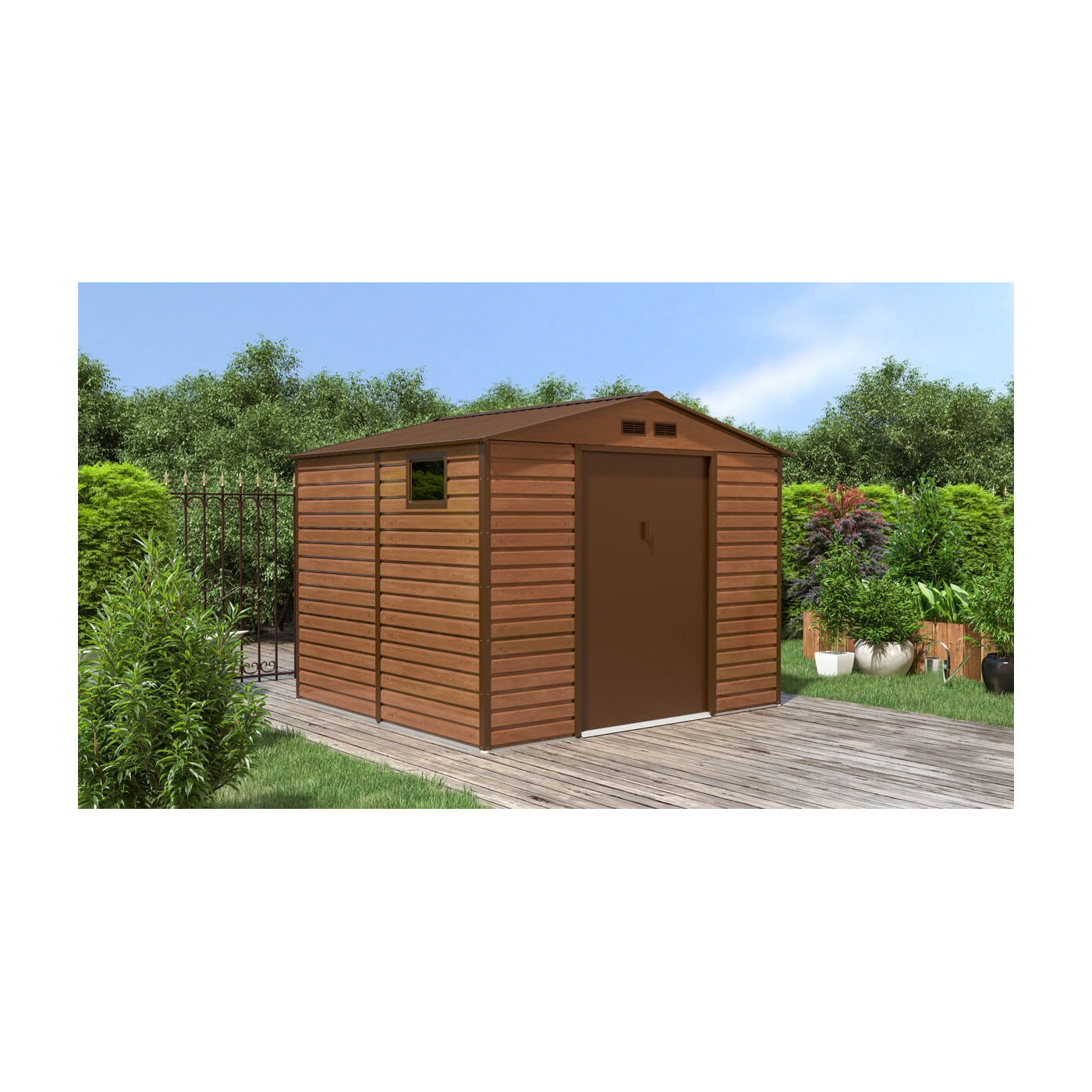 MONTREAL 9x8 WALNUT METAL COTTAGE