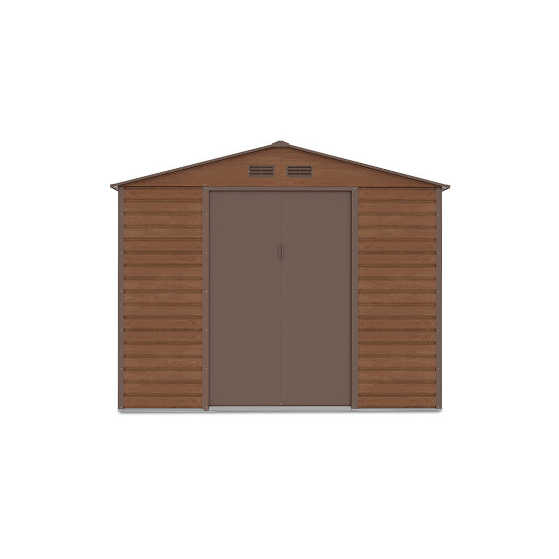 Widok na przód domku narzędziowego Montreal, podwójne drzwi 