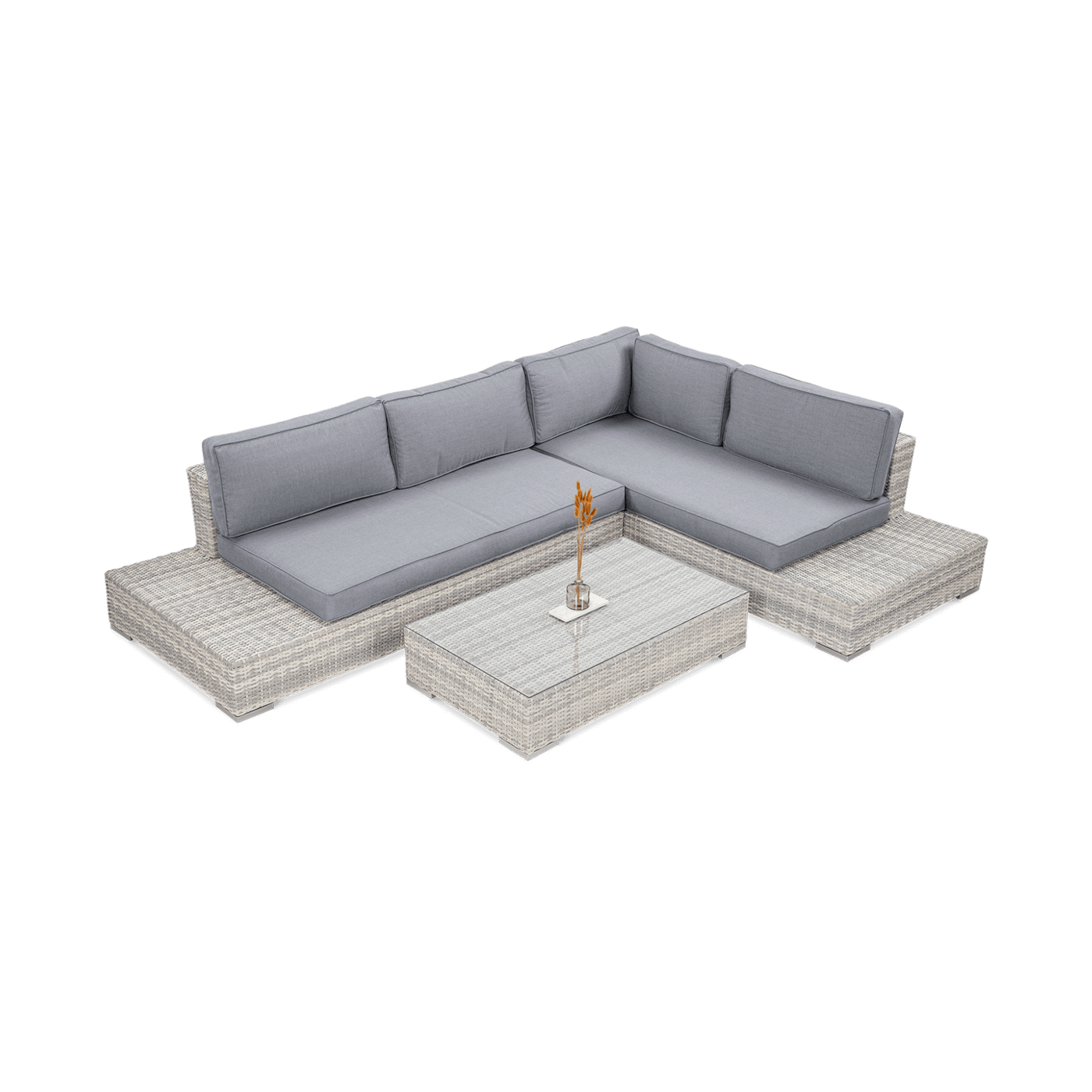 Narożnik technorattan VERONA White Grey