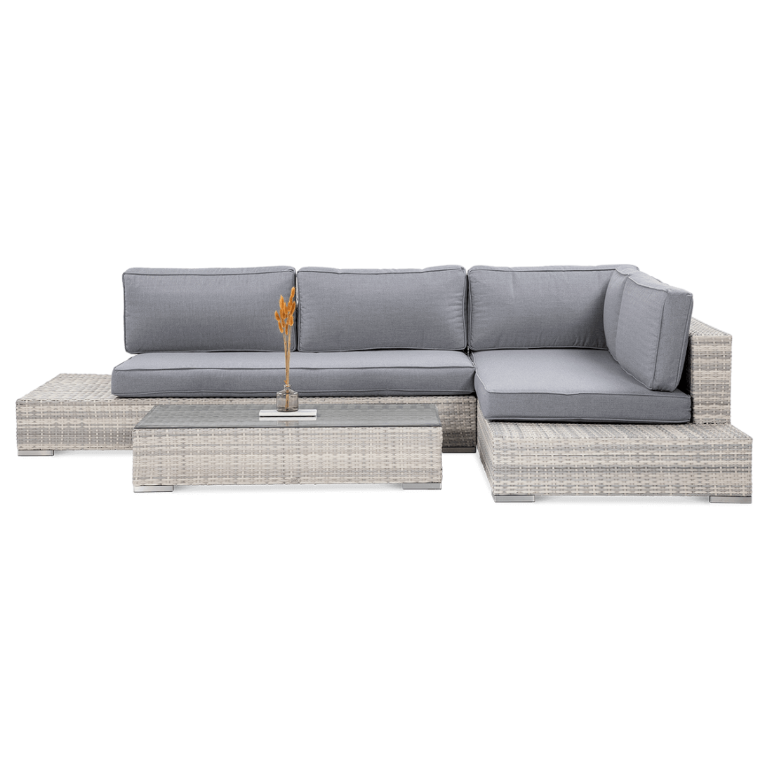 Przód zestawu technorattanowego Verona White Grey