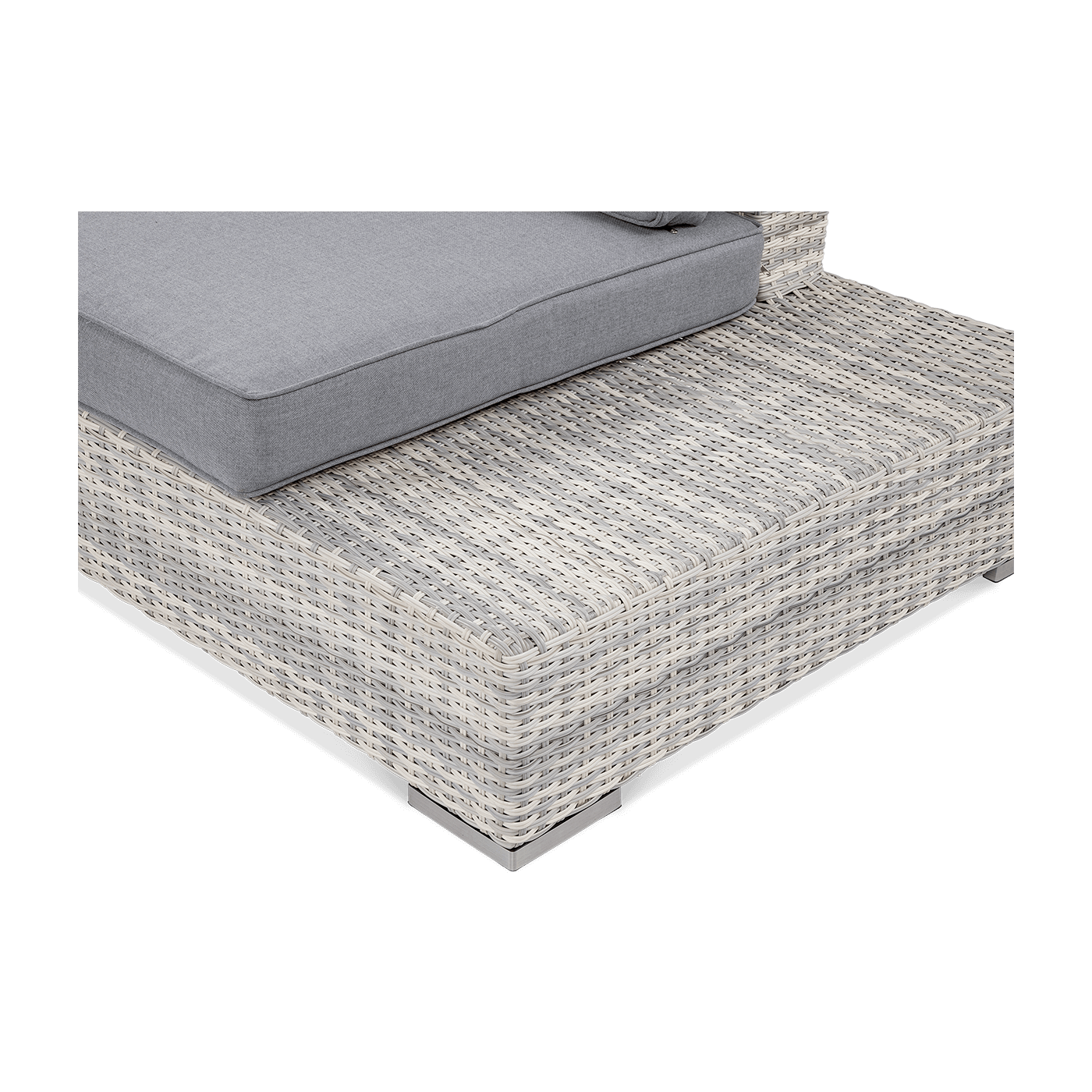 Zbliżenie na materiał technorattan na narożniku