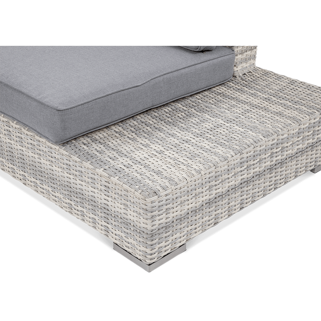 Zbliżenie na materiał technorattan na narożniku