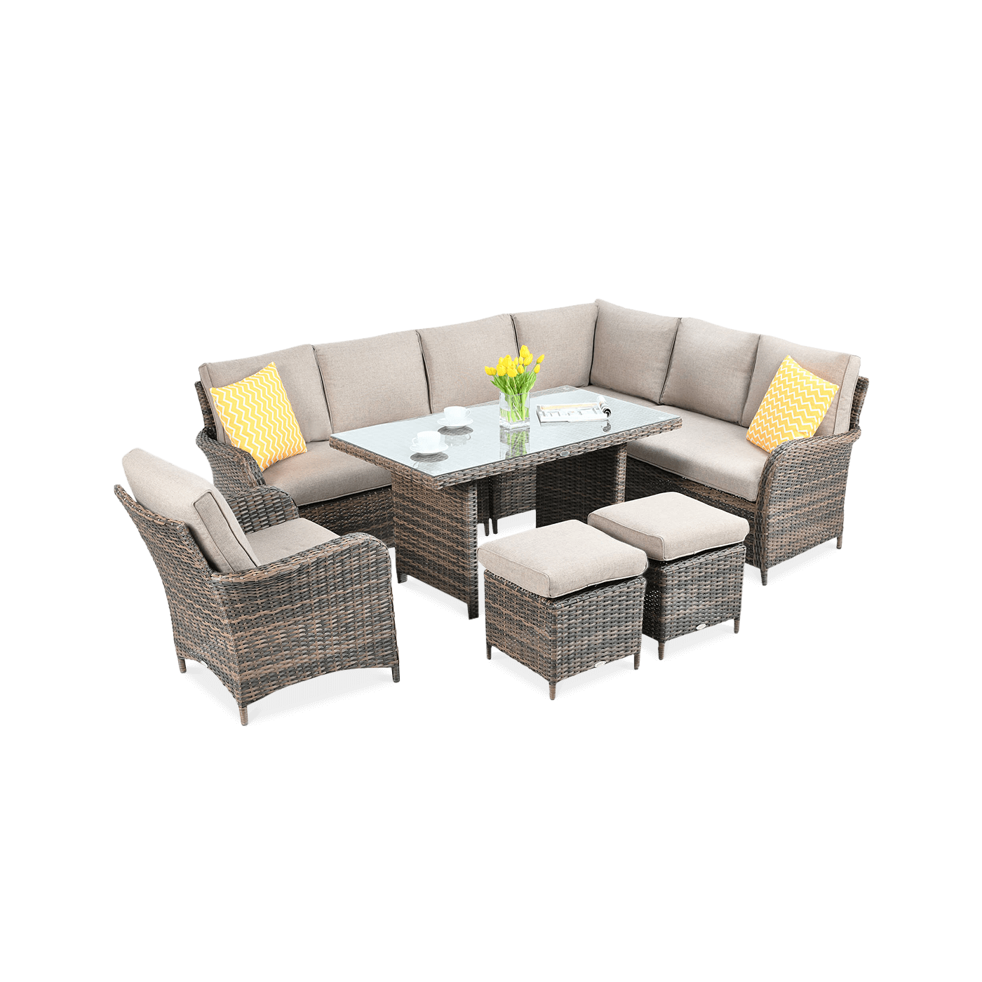 Naroznik technorattanowy Ventura Grand Brown