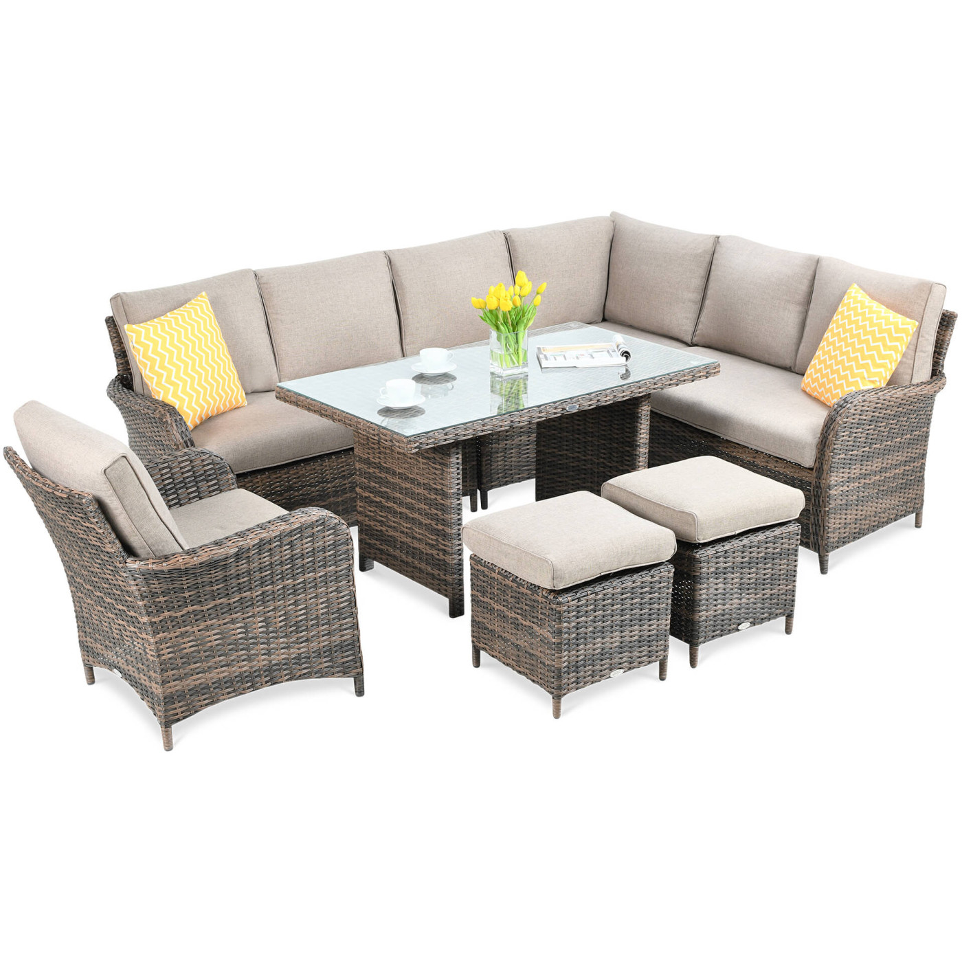 Naroznik technorattanowy Ventura Grand Brown