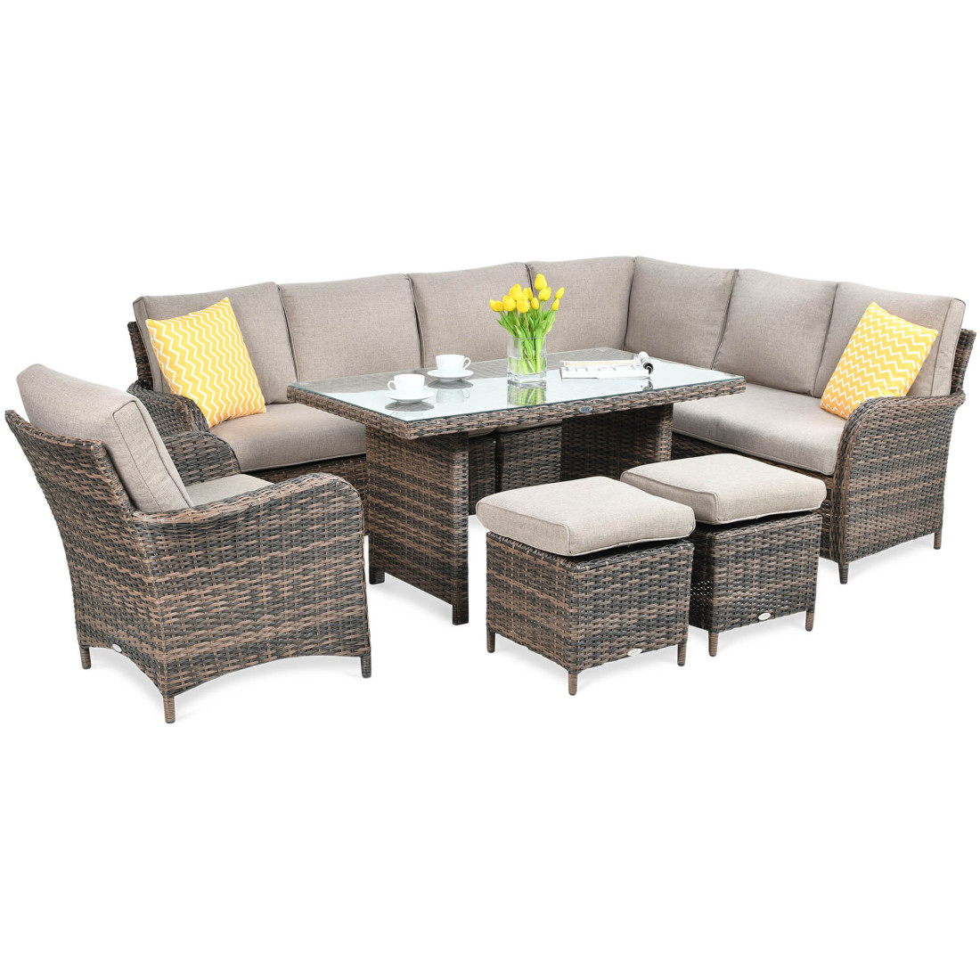 Naroznik technorattanowy Ventura Grand Brown