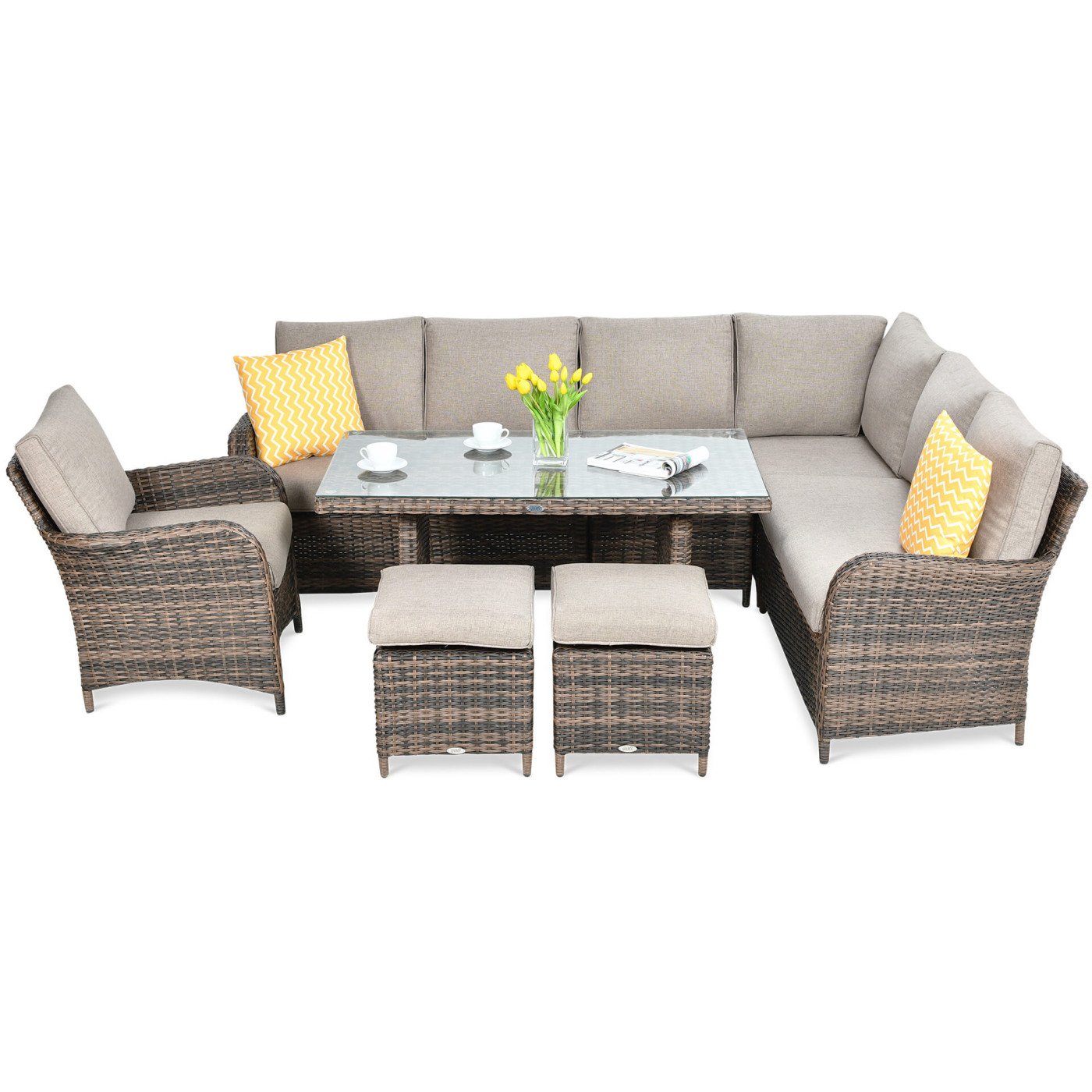 Naroznik technorattanowy Ventura Grand Brown