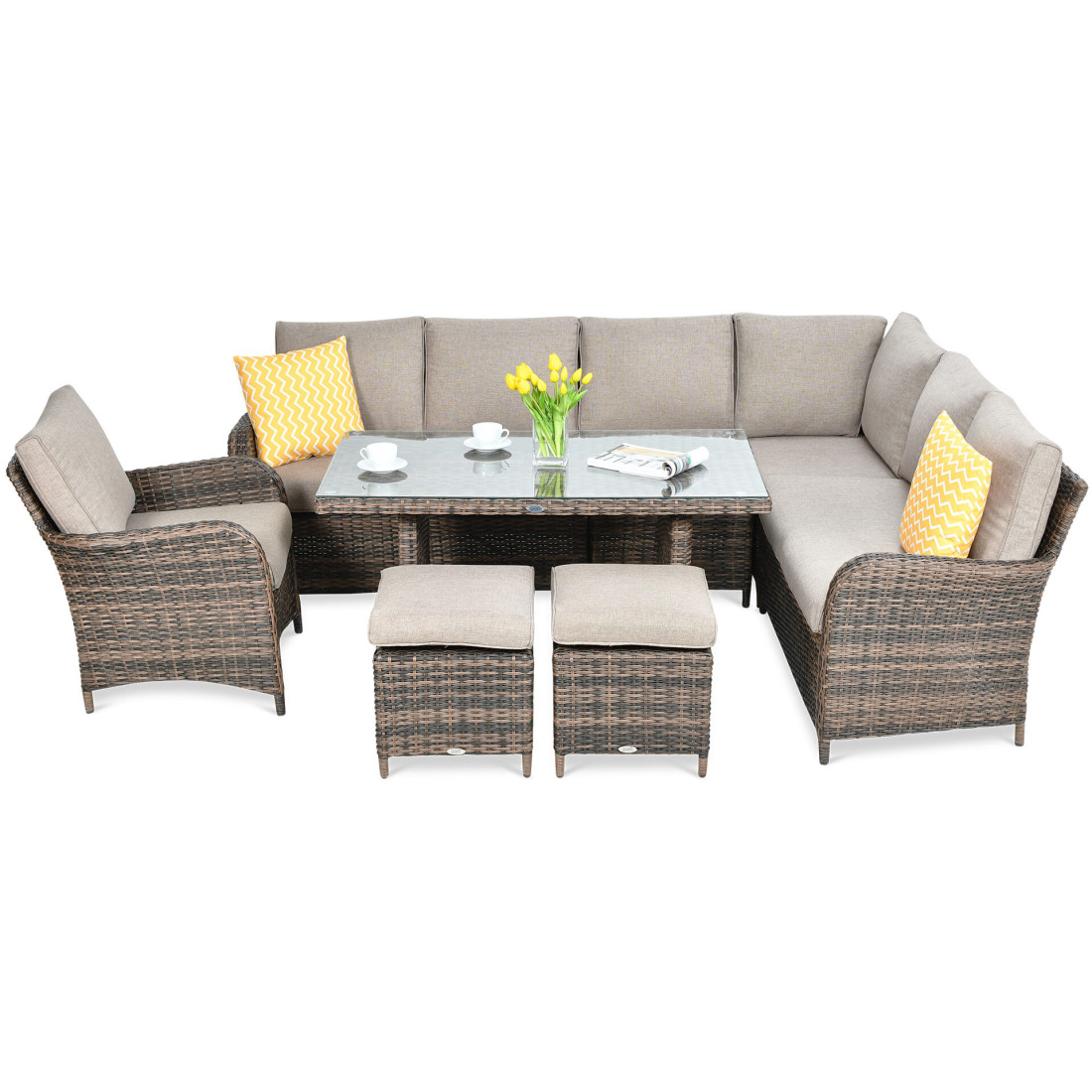 Naroznik technorattanowy Ventura Grand Brown