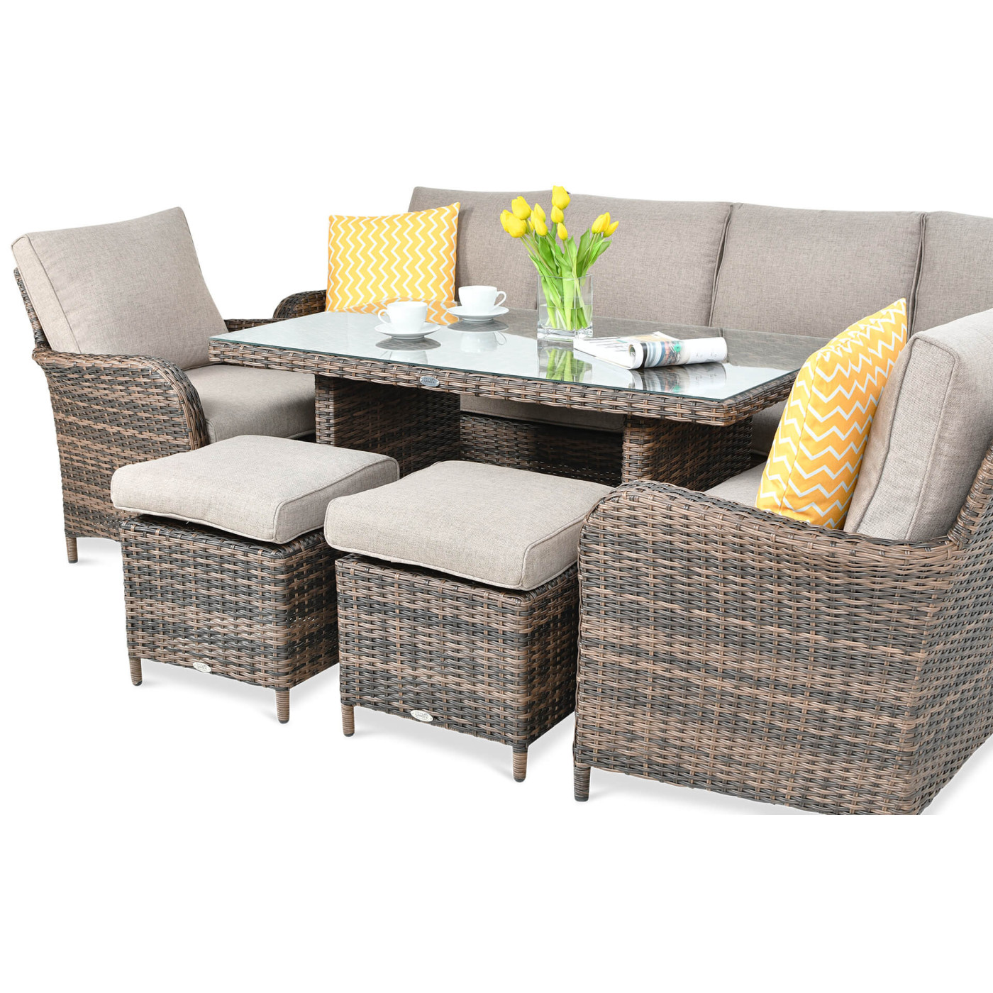 Naroznik technorattanowy Ventura Grand Brown