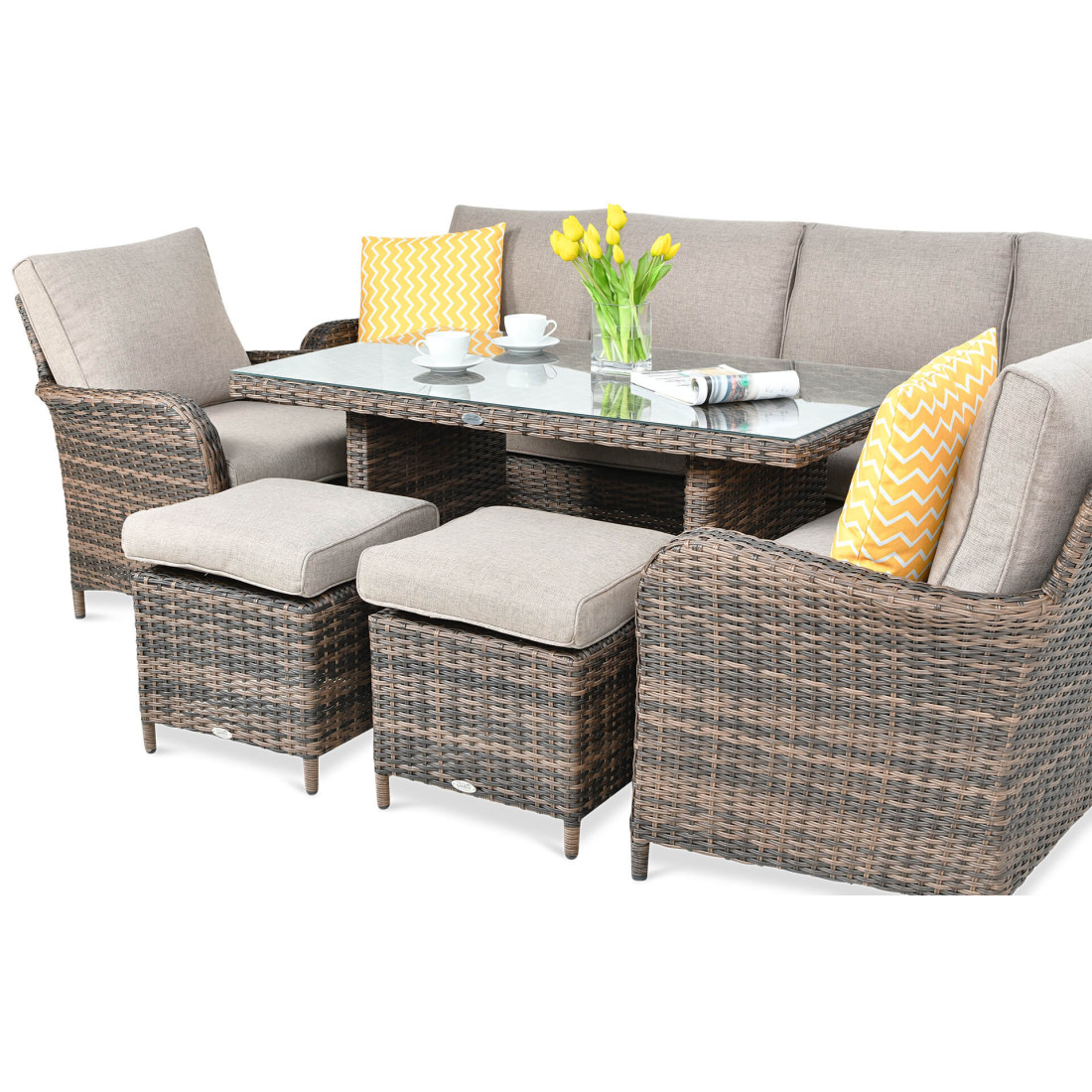 Naroznik technorattanowy Ventura Grand Brown