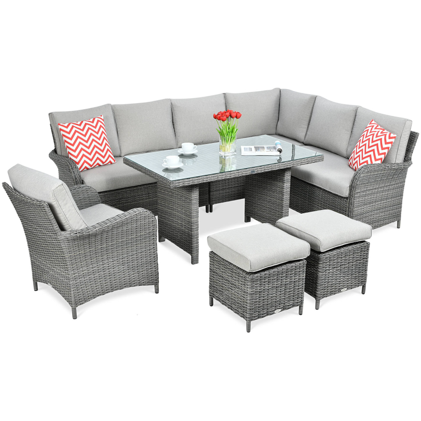 Narożnik technorattan Ventura Grand Dark Grey