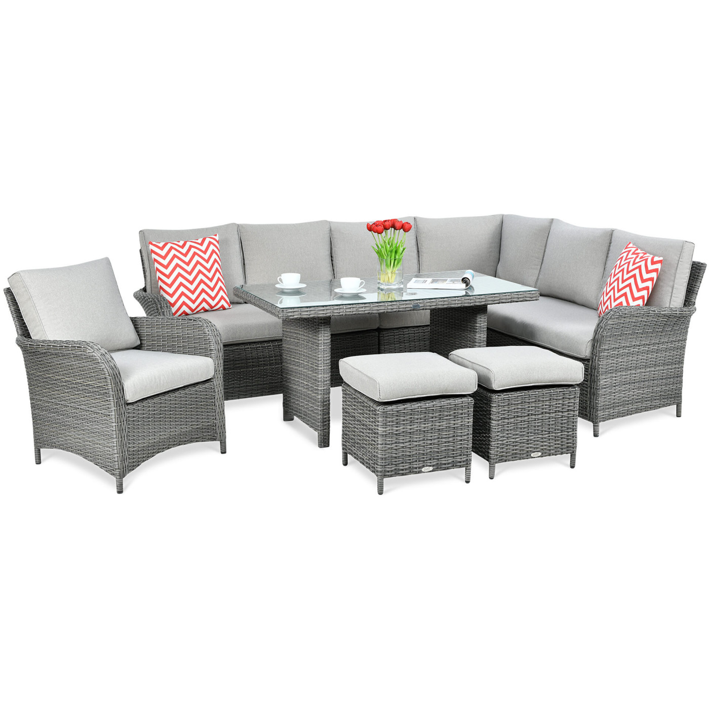 Narożnik technorattan Ventura Grand Dark Grey