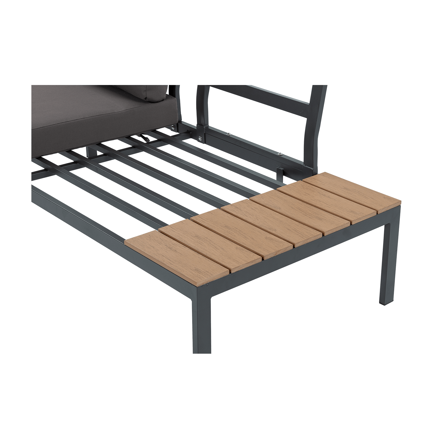 Widok na stolik pomocniczy boczny znajdujący się w narożniku