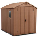 Brązowy domek DARWIN o wymiarach 190x244cm na narzędzia ogrodowe