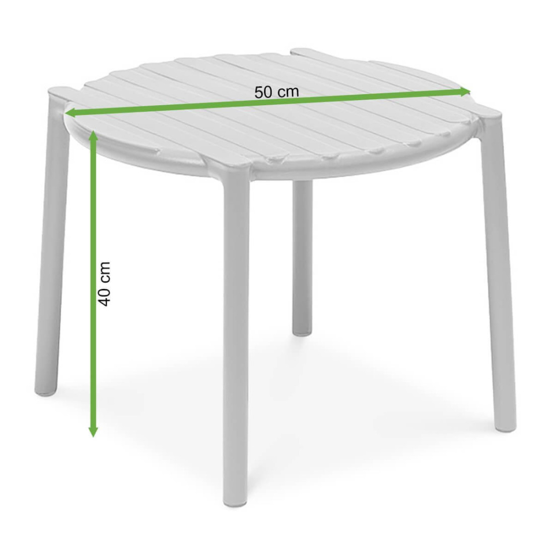 Rycina z wymiarami stolika Nardi DOGA Pera