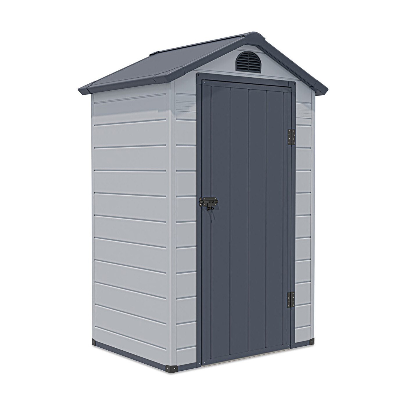 Widok boczny na domek narzędziowy VERMONT 134x104cm Light Grey