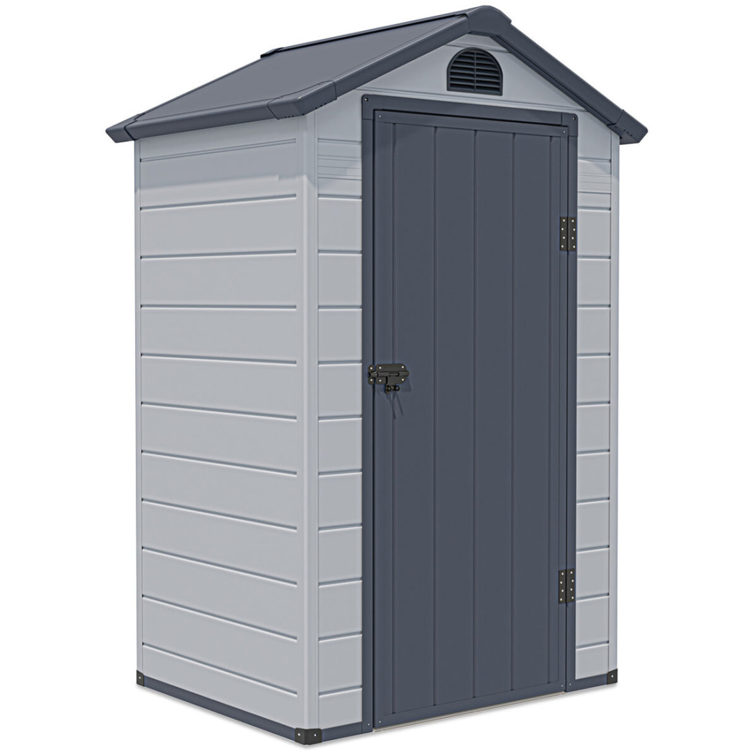 Widok boczny na domek narzędziowy VERMONT 134x104cm Light Grey