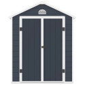 Przód domku ogrodowego na narzędzia Vermont 190x280cm w odcieniu Cold Grey od Hardmaister