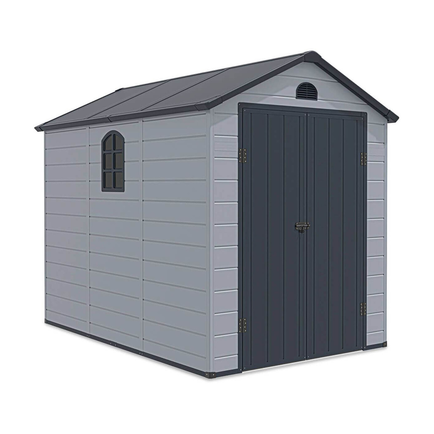 Domek ogrodowy na narzędzie Vermont - 190x280cm - Hardmaister, w odcieniu Light Grey