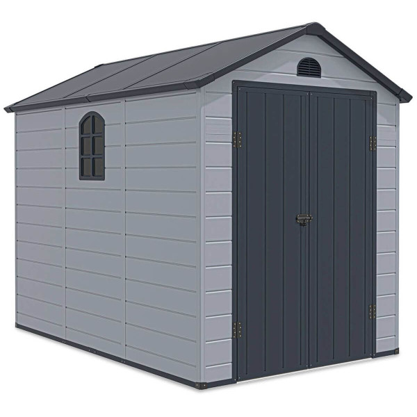 Domek ogrodowy na narzędzie Vermont - 190x280cm - Hardmaister, w odcieniu Light Grey