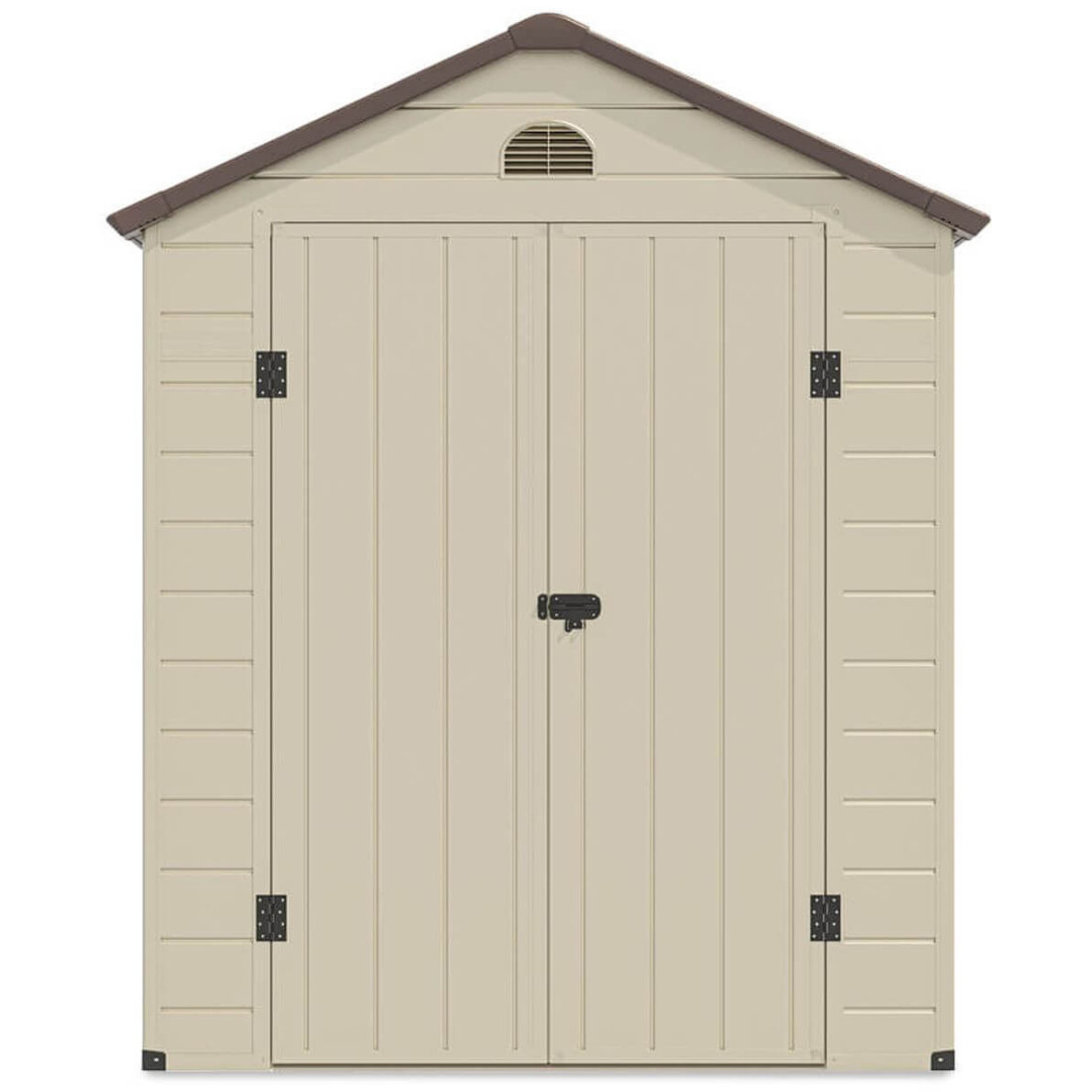 Widok na przód domku ogrodowego Vermont 190x280cm od Hardmaister, na białym tle 