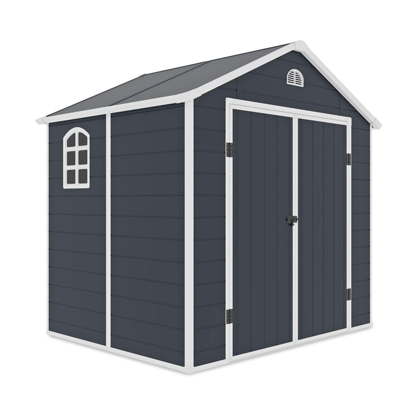 Domek narzędziowy Vermont - 242x192cm - Hardmaister, w kolorze Cold Grey