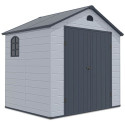 Domek narzędziowy do ogrodu Vermont 242x192 cm, widok na bok domku, ściana z oknem