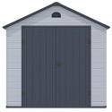 Widok na przód domku Vermont 242x192cm, Light Grey, Hardmaister, podwójne, szerokie drzwi, otwór wentylacyjny
