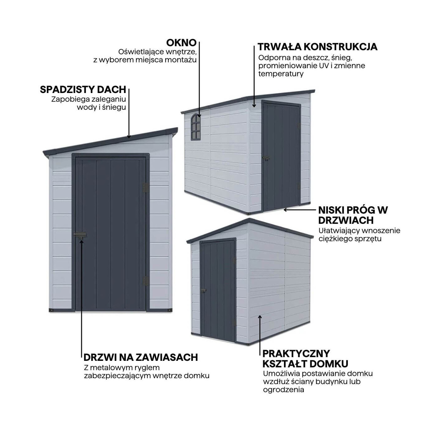Szopa ogrodowa BOSTON wykonana z trwałego polipropylenu