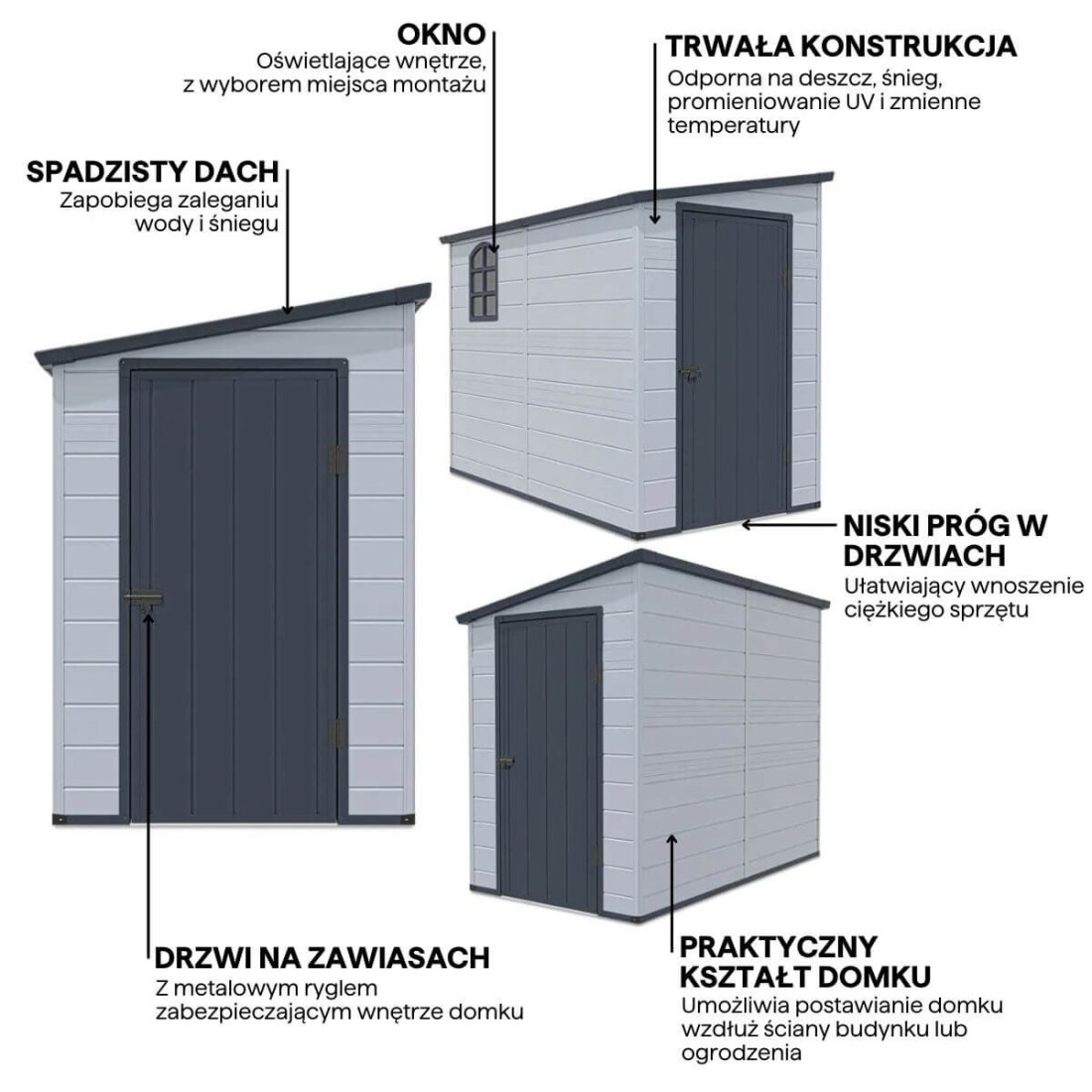 Szopa ogrodowa BOSTON wykonana z trwałego polipropylenu