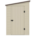 Frontowa strona i drzwi domku narzędziowego Boston 143x248cm w kolorze beżowym