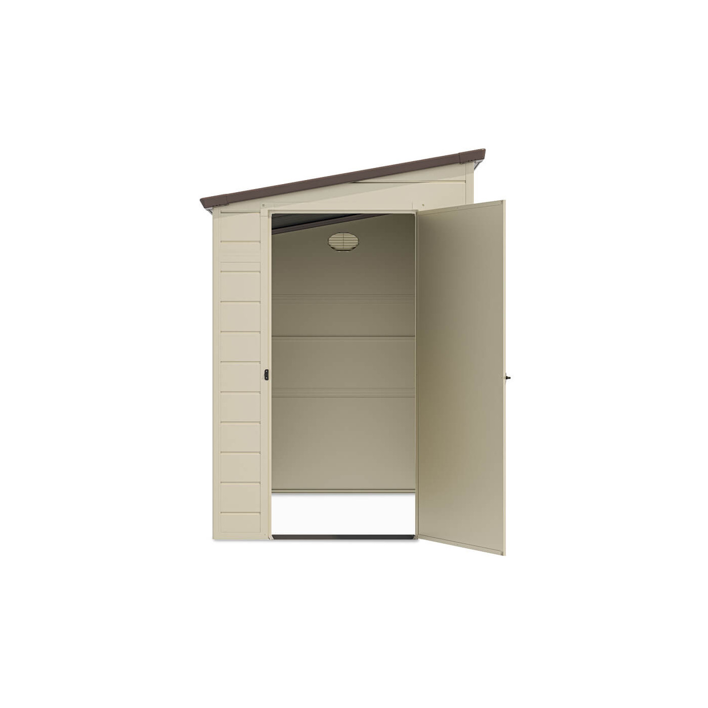 Domek BOSTON 143x248cm Beige z otwartymi drzwiami, widok na wnętrze