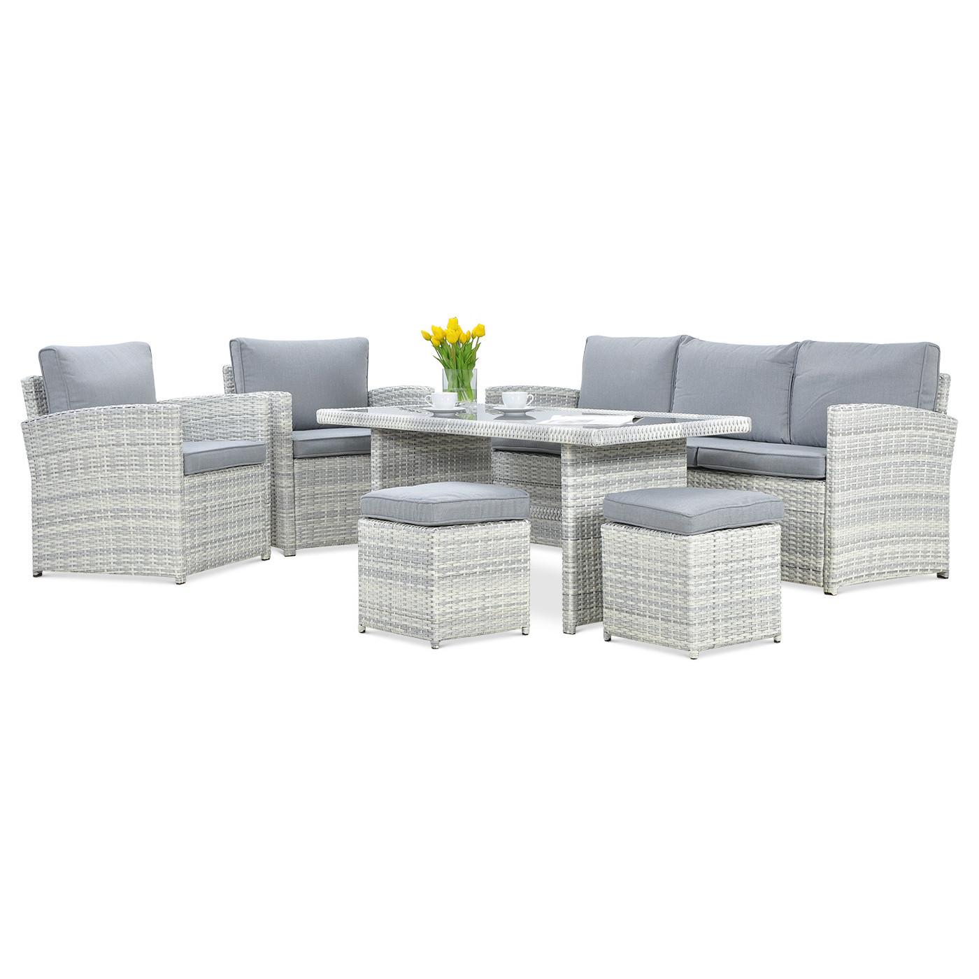 BORNEO SET + WHITE GREY PUFFS