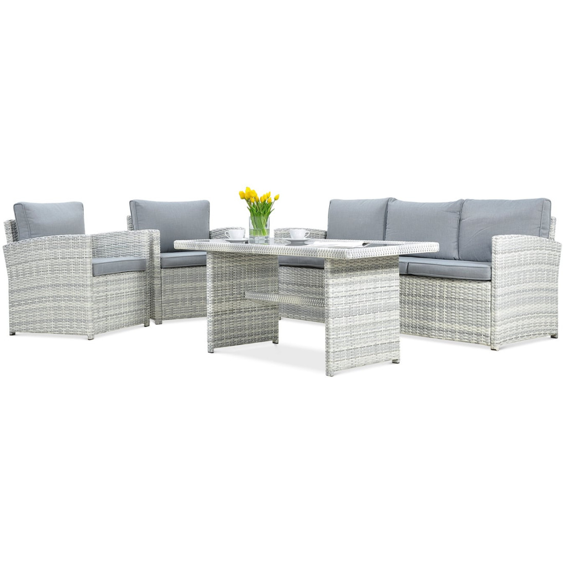 BORNEO SET + WHITE GREY PUFFS