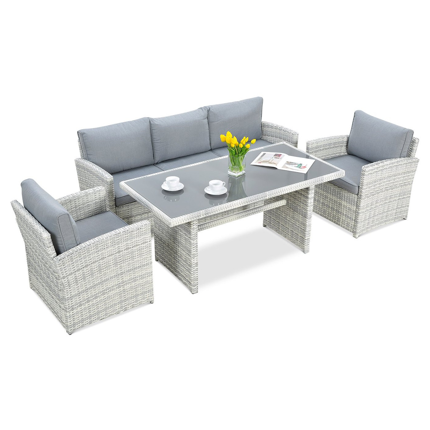 BORNEO SET + WHITE GREY PUFFS