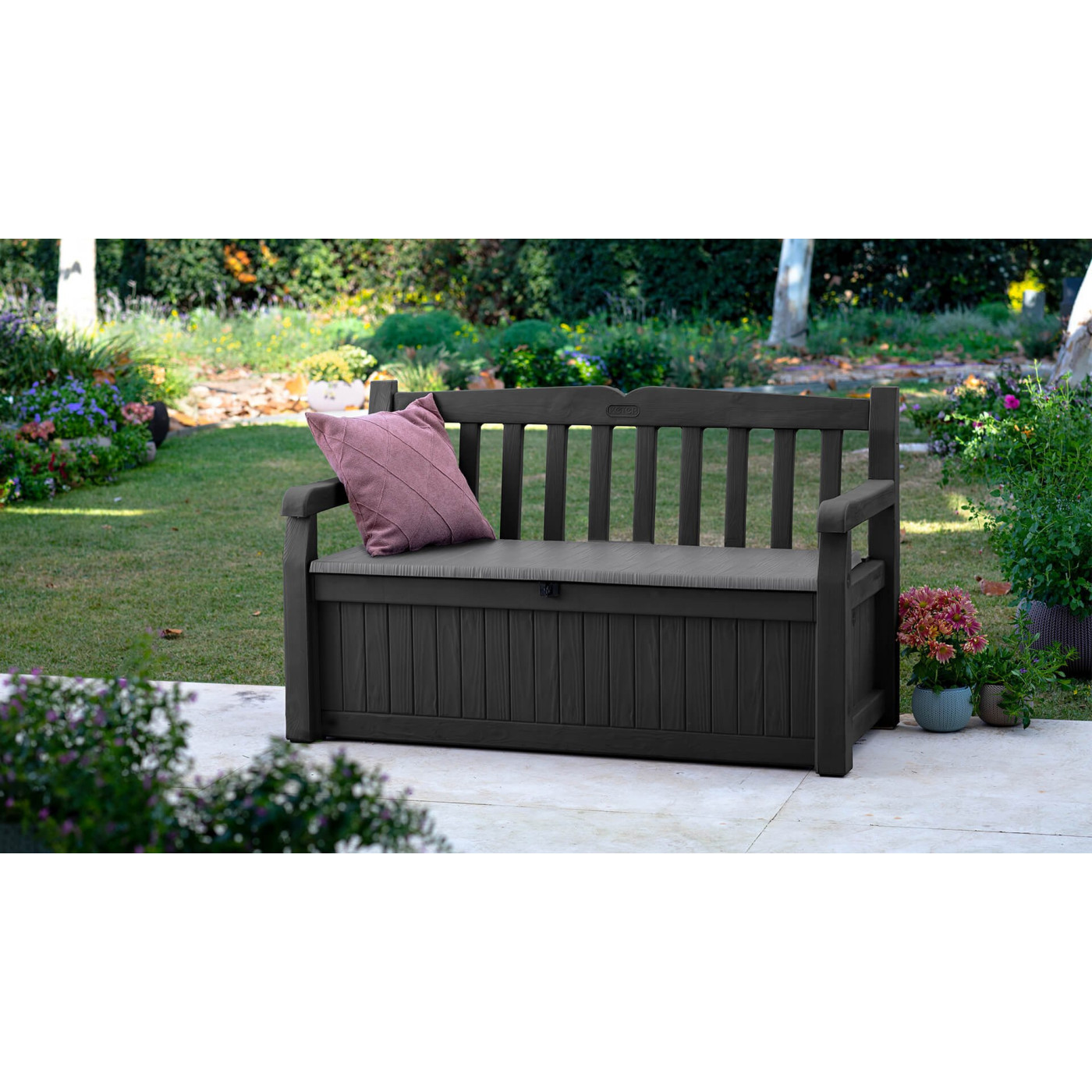 EDEN GARDEN BENCH BOX/BENCH GRAPHITE