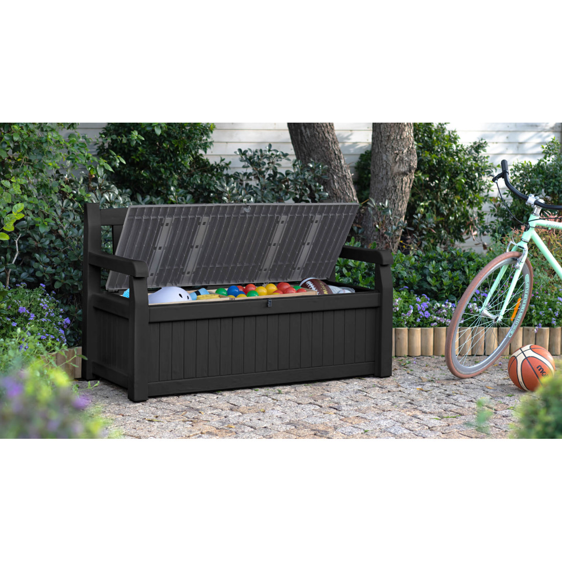 EDEN GARDEN BENCH BOX/BENCH GRAPHITE