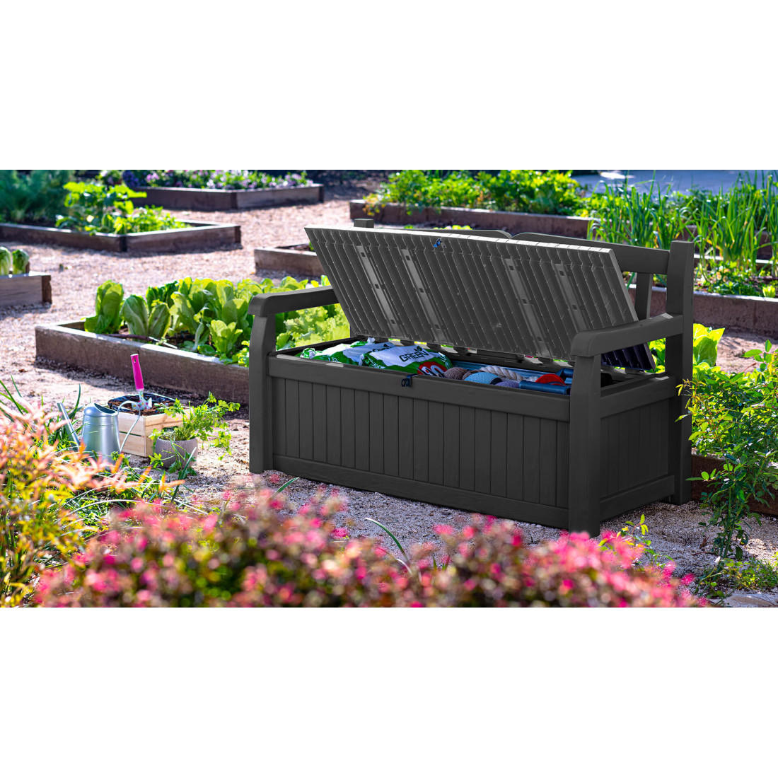 EDEN GARDEN BENCH BOX/BENCH GRAPHITE